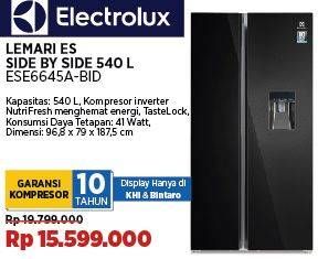 Promo Harga Electrolux ESE6645A-BID Kulkas Side By Side UltimateTaste  - COURTS