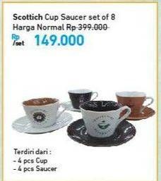 Promo Harga SCOTTICH Cup Saucer Set per 8 pcs - Carrefour