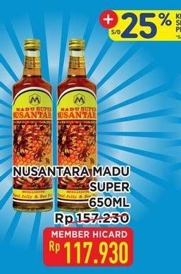 Promo Harga Madu Nusantara Madu Super 650 ml - Hypermart