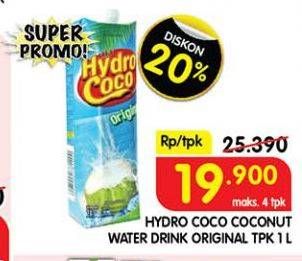 Promo Harga Hydro Coco Minuman Kelapa Original 1000 ml - Superindo