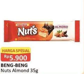 Promo Harga BENG-BENG Wafer Nuts Almond 35 gr - Alfamart