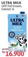 Promo Harga Ultra Milk Susu UHT Full Cream, Coklat 1000 ml - Alfamidi