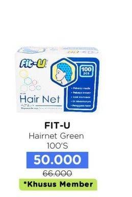 Promo Harga Fit-u Hairnet Green 100 pcs - Watsons