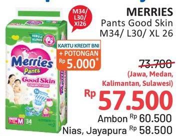 Promo Harga Merries Pants Good Skin XL26, M34, L30 26 pcs - Alfamidi