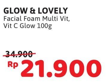 Promo Harga Glow & Lovely (fair & Lovely) Facial Foam Brightening Multi Vitamin, Bright C Glow Vitamin C 100 gr - Alfamidi