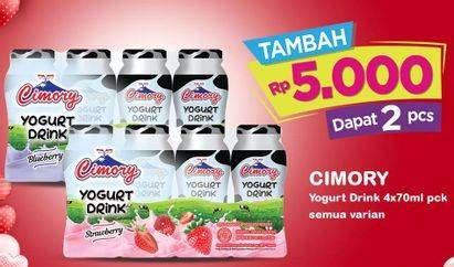 Promo Harga CIMORY Yogurt Drink All Variants per 4 botol 70 ml - Indomaret