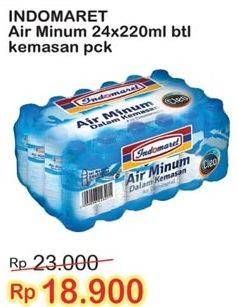 Promo Harga INDOMARET Air Mineral per 24 botol 220 ml - Indomaret