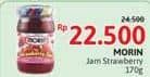 Promo Harga Morin Jam Strawberry 170 gr - Alfamidi