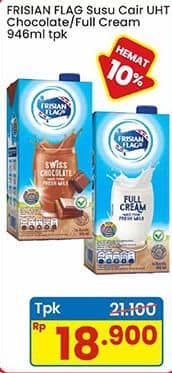 Promo Harga Frisian Flag Susu UHT Purefarm Swiss Chocolate, Full Cream 946 ml - Indomaret