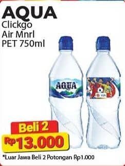 Promo Harga Aqua Air Mineral 750 ml - Alfamart