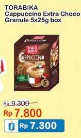 Promo Harga Torabika Cappuccino Extra Choco Granule per 5 sachet 25 gr - Indomaret