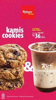 Promo Harga 3 cookies + Rich Coffee  - Richeese Factory