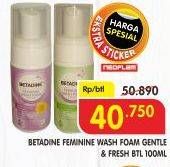 Promo Harga BETADINE Feminine Wash Foam Fresh Gentle 100 ml - Superindo