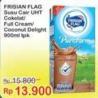 Promo Harga FRISIAN FLAG Susu UHT Purefarm Full Cream, Coconut Delight, Chocolate 900 ml - Indomaret