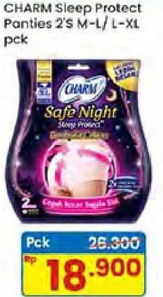 Promo Harga Charm Sleep Protect Plus Panties L-XL 2 pcs - Indomaret