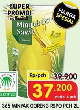 Promo Harga 365 Minyak Goreng 2000 ml - Superindo