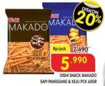 Promo Harga Oishi Makado Sapi Panggang, Keju 65 gr - Superindo