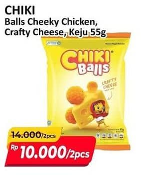 Promo Harga Chiki Balls Chicken Snack Cheeky Chicken, Crafty Cheese, Keju 55 gr - Alfamart