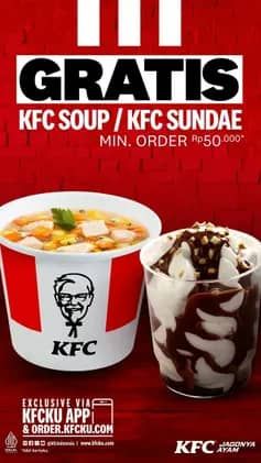 Promo Harga Gratis KFC Soup/KFC Sundae  - KFC