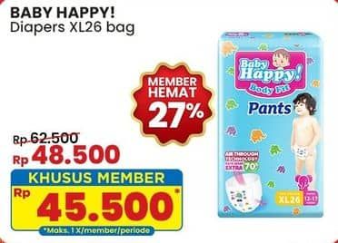 Promo Harga Baby Happy Body Fit Pants XL26 26 pcs - Indomaret