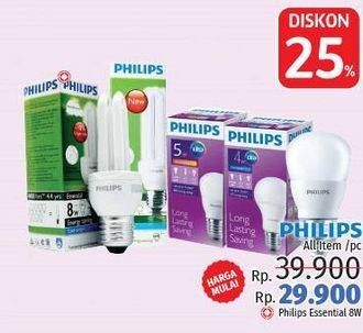Promo Harga PHILIPS Lampu Essential 8 W  - LotteMart