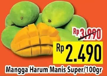 Promo Harga Mangga Harum Manis per 100 gr - Hypermart