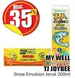 Promo Harga MY WELL Vitamin C + Zn/ TJ JOYBEE Grow Emulsion Jeruk 200 mL  - Hari Hari