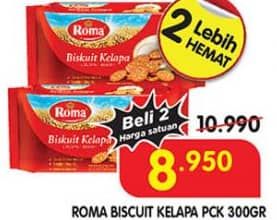 Promo Harga Roma Biskuit Kelapa 300 gr - Superindo