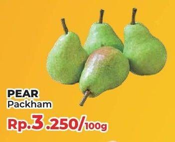 Promo Harga Pear Packham per 100 gr - Yogya