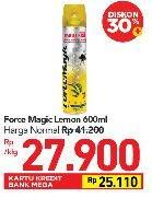 Promo Harga FORCE MAGIC Insektisida Spray Lemon 600 ml - Carrefour