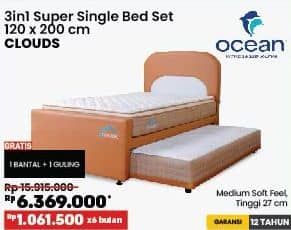 Promo Harga Ocean Clouds 3 in 1 Super Single Bed Set  - COURTS