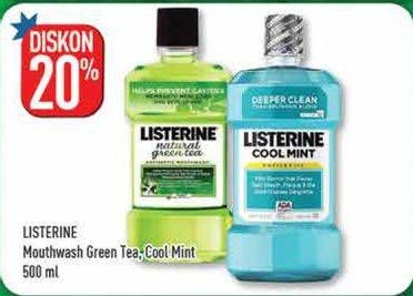 Promo Harga LISTERINE Mouthwash Antiseptic Cool Mint, Green Tea 500 ml - Hypermart