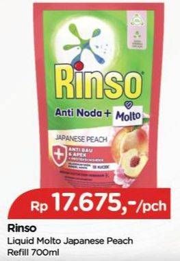 Promo Harga Rinso Liquid Detergent + Molto Japanese Peach 750 ml - TIP TOP