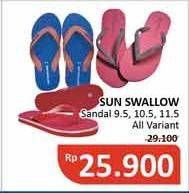 Promo Harga SUN SWALLOW Sandal Jepit 9.5 Ast, 10.5, 11.5  - Alfamidi