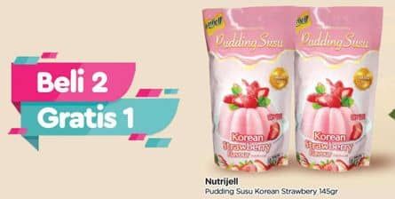 Promo Harga Nutrijell Pudding Susu Stroberi 145 gr - TIP TOP