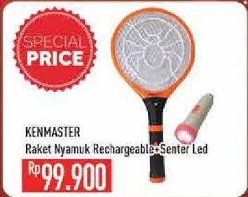 Promo Harga KENMASTER Raket Nyamuk Rechargeable + Senter LED  - Hypermart