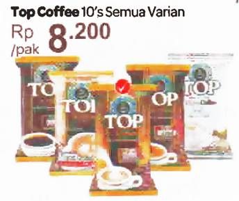 Promo Harga Top Coffee Kopi All Variants 10 pcs - Carrefour