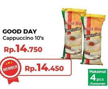 Promo Harga Good Day Cappuccino per 10 sachet 25 gr - Yogya