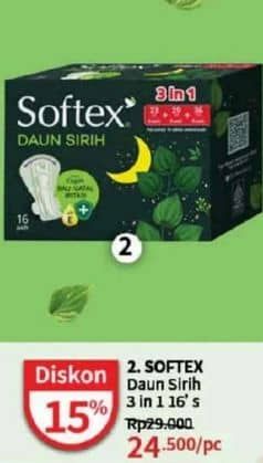 Promo Harga Softex Daun Sirih 3 In 1 16 pcs - Guardian