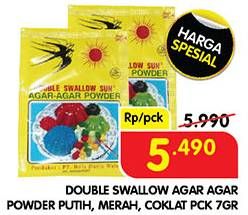 Promo Harga Swallow Agar Agar Powder Putih, Merah, Coklat 7 gr - Superindo
