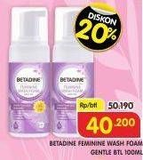 Promo Harga BETADINE Feminine Wash Foam Gentle Protection 100 ml - Superindo