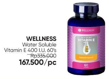 Promo Harga Wellness Vitamin E Water Soluble 60 pcs - Guardian