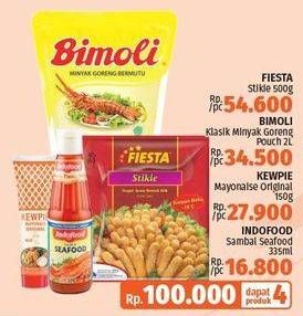 Promo Harga FIESTA Nugget + BIMOLI Minyak Goreng + KEWPIE Mayonaise + INDOFOOD Sambal  - LotteMart