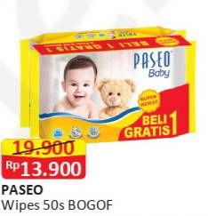 Promo Harga PASEO Baby Wipes 50 sheet - Alfamart