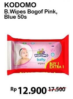 Promo Harga KODOMO Baby Wipes Pink, Aloe Vera Blue 50 pcs - Alfamart