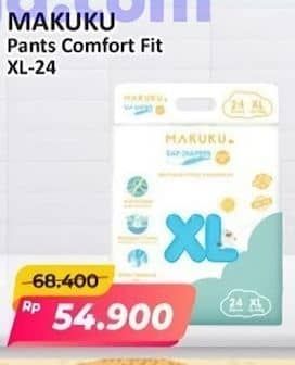 Promo Harga Makuku Comfort Fit Diapers Pants XL24 24 pcs - Alfamart