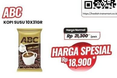 Promo Harga ABC Kopi Susu per 10 sachet 30 gr - Carrefour