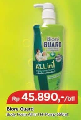 Promo Harga Biore Guard All in 1 Body Foam & Shampoo Hygienic Refresh 550 ml - TIP TOP
