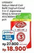 Promo Harga Lifebuoy Body Wash Yoghurt Care, 3 In 1, Japanese Shiso Mineral Clay 450 ml - Indomaret