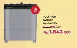 Promo Harga Polytron PWM 1081Y Mesin Cuci 2 Tabung  - Yogya